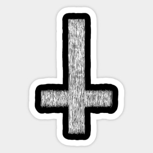 Inverted Cross - Scribble Sticker